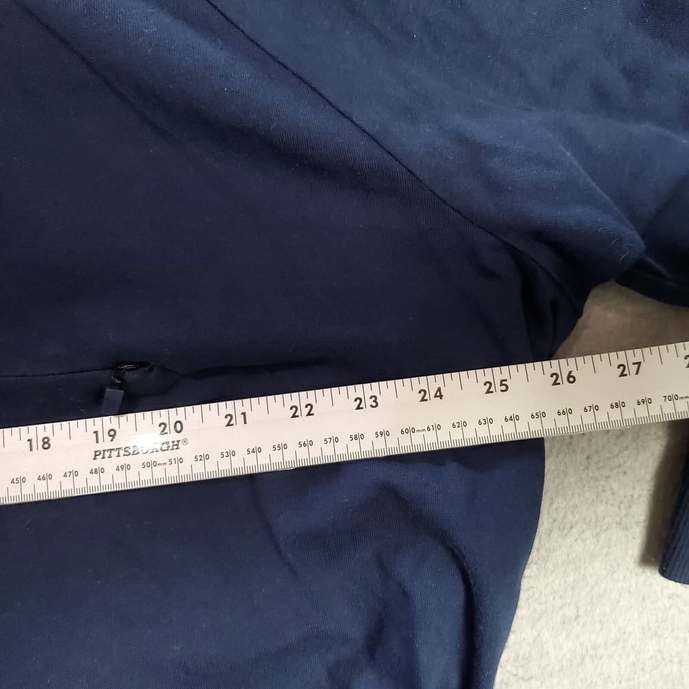 Adidas Men Sweatshirt 2XL Blue Hoodie Logo Zip Pocket 3 Stripe Pullover READ - Picture 7 of 10